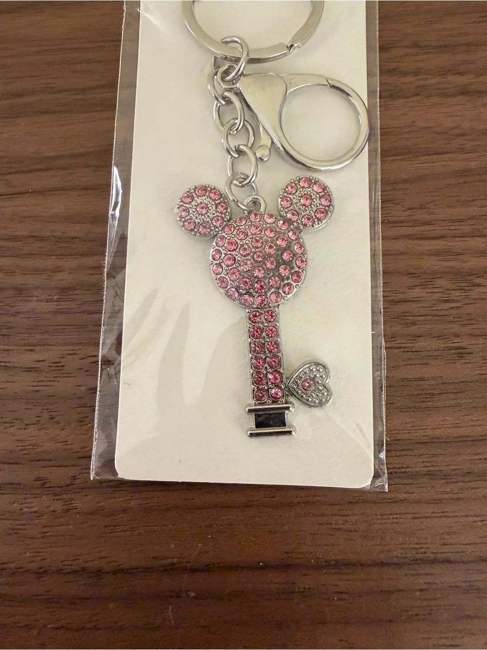 Isabella New York Pink Rhinestone Mouse Key Purse Charm New